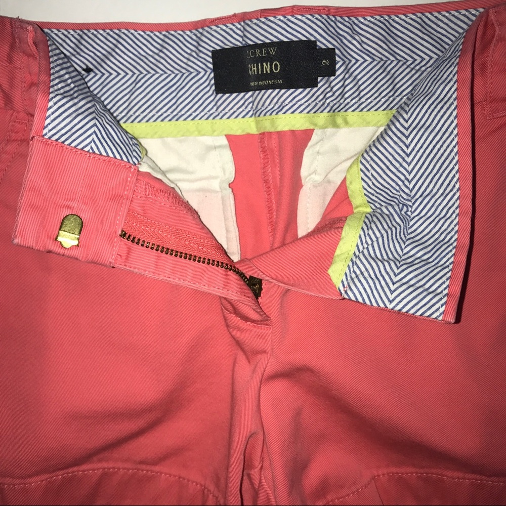 J.Crew Chino  100% Cotton Shorts Coral size 2 - Picture 4 of 7